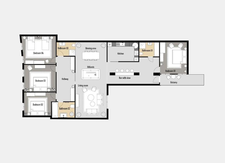 Apartment Tower Old Town Lux 4br & 3bath Terrace